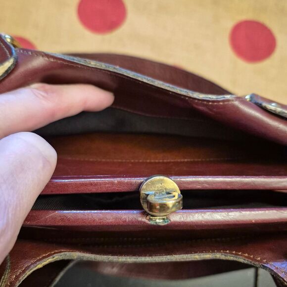 Vintage 60s  ETIENNE AIGNER Kisslock Handmade Leather Satchel Handbag RARE HTF - Picture 10 of 12